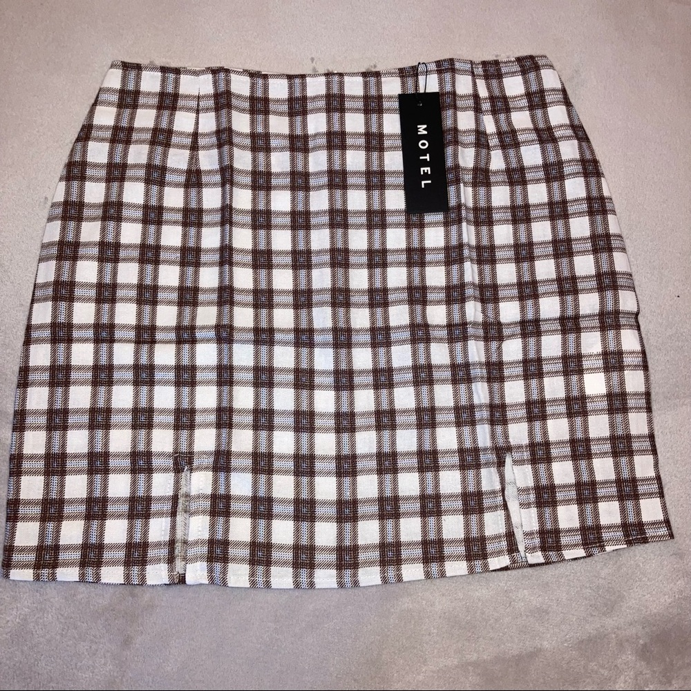 Motel Rocks plaid mini skirt size